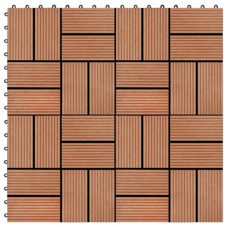 vidaXL Baldosas de porche de WPC 30x30 cm 1 m² color teca 11 unidades