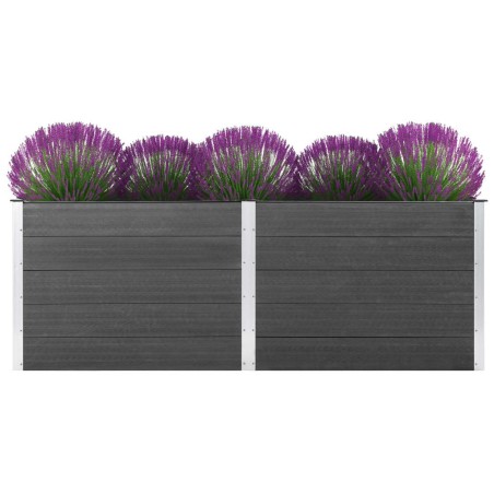 vidaXL Arriate de WPC gris 250x50x91 cm