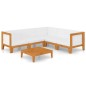 vidaXL Juego muebles de jardín y cojines 6 pzas madera maciza acacia