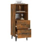 vidaXL Aparador madera contrachapada roble ahumado 34,5x34x90 cm