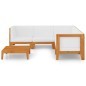 vidaXL Juego muebles de jardín y cojines 6 pzas madera maciza acacia
