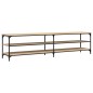 vidaXL Mueble TV metal y madera contrachapada roble Sonoma 200x30x50cm