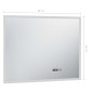 vidaXL Espejo de baño con LED, sensor táctil y reloj 80x60 cm vidaXL Espejo de baño con LED, sensor táctil y reloj 80x60 cm
