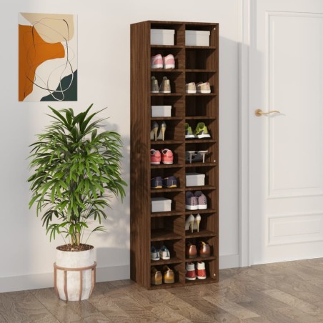 vidaXL Zapatero de madera contrachapada roble marrón 54x34x183 cm