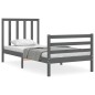 vidaXL Estructura de cama con cabecero madera maciza gris 100x200 cm vidaXL Estructura de cama con cabecero madera maciza gris 100x200 cm