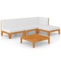 vidaXL Juego muebles de jardín y cojines 5 pzas madera maciza acacia