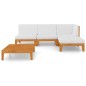 vidaXL Juego muebles de jardín y cojines 5 pzas madera maciza acacia