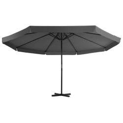 vidaXL Sombrilla de jardín con palo de aluminio 500 cm gris antracita 
