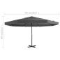 vidaXL Sombrilla de jardín con palo de aluminio 500 cm gris antracita vidaXL Sombrilla de jardín con palo de aluminio 500 cm gris antracita