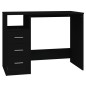 vidaXL Escritorio cajones madera contrachapada negro 102x50x76 cm vidaXL Escritorio cajones madera contrachapada negro 102x50x76 cm