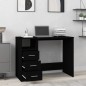 vidaXL Escritorio cajones madera contrachapada negro 102x50x76 cm vidaXL Escritorio cajones madera contrachapada negro 102x50x76 cm
