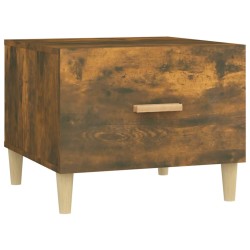 vidaXL Mesa de centro madera contrachapada roble ahumado 50x50x40 cm