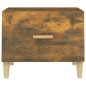 vidaXL Mesa de centro madera contrachapada roble ahumado 50x50x40 cm vidaXL Mesa de centro madera contrachapada roble ahumado 50x50x40 cm