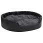 vidaXL Cama de perros felpa y cuero sintético gris oscuro 99x89x21 cm vidaXL Cama de perros felpa y cuero sintético gris oscuro 99x89x21 cm