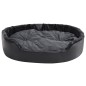 vidaXL Cama de perros felpa y cuero sintético gris oscuro 99x89x21 cm vidaXL Cama de perros felpa y cuero sintético gris oscuro 99x89x21 cm
