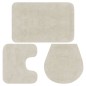 vidaXL Conjunto de alfombrillas de baño de tela 3 piezas blanco vidaXL Conjunto de alfombrillas de baño de tela 3 piezas blanco