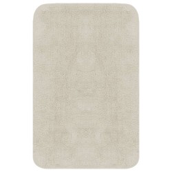 vidaXL Conjunto de alfombrillas de baño de tela 3 piezas blanco