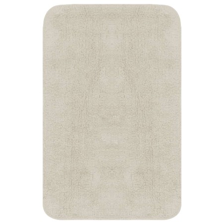 vidaXL Conjunto de alfombrillas de baño de tela 3 piezas blanco