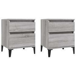 vidaXL Mesitas de noche 2 unidades gris Sonoma 40x35x50 cm