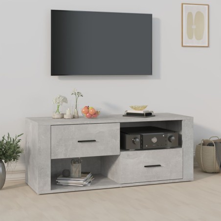 vidaXL Mueble para TV contrachapada gris hormigón 100x35x40 cm