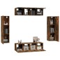vidaXL Set de muebles de TV 6 pzas madera contrachapada roble ahumado vidaXL Set de muebles de TV 6 pzas madera contrachapada roble ahumado