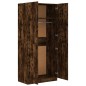 vidaXL Armario madera contrachapada color roble ahumado 90x52x200 cm vidaXL Armario madera contrachapada color roble ahumado 90x52x200 cm