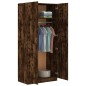 vidaXL Armario madera contrachapada color roble ahumado 90x52x200 cm vidaXL Armario madera contrachapada color roble ahumado 90x52x200 cm