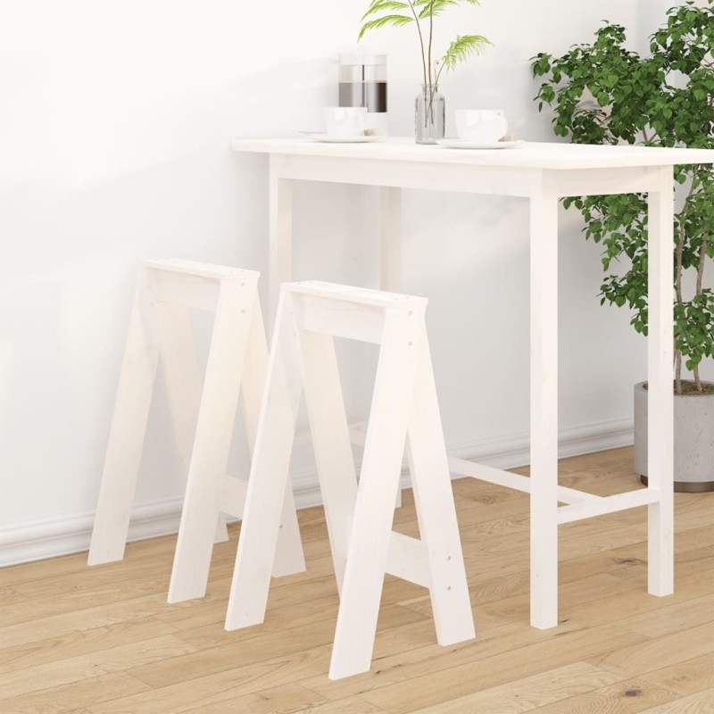 vidaXL Taburetes 2 unidades madera maciza de pino blanco 40x40x75 cm vidaXL Taburetes 2 unidades madera maciza de pino blanco 40x40x75 cm
