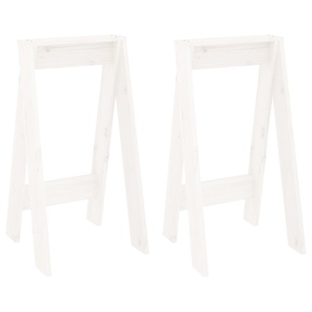 vidaXL Taburetes 2 unidades madera maciza de pino blanco 40x40x75 cm