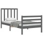 vidaXL Estructura de cama con cabecero madera maciza gris 100x200 cm vidaXL Estructura de cama con cabecero madera maciza gris 100x200 cm
