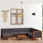 vidaXL Juego muebles de jardín y cojines 8 pzas madera maciza acacia vidaXL Juego muebles de jardín y cojines 8 pzas madera maciza acacia