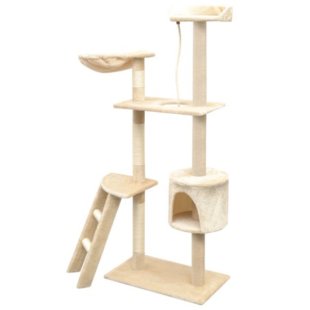 vidaXL Rascador para gatos con poste rascador de sisal 150 cm beige