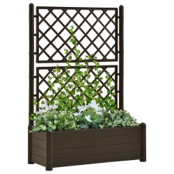 vidaXL Jardinera con enrejado PP moca 100x43x142 cm 