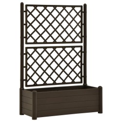 vidaXL Jardinera con enrejado PP moca 100x43x142 cm 