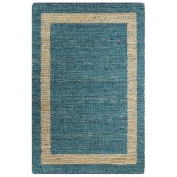 vidaXL Alfombra hecha a mano de yute azul 120x180 cm