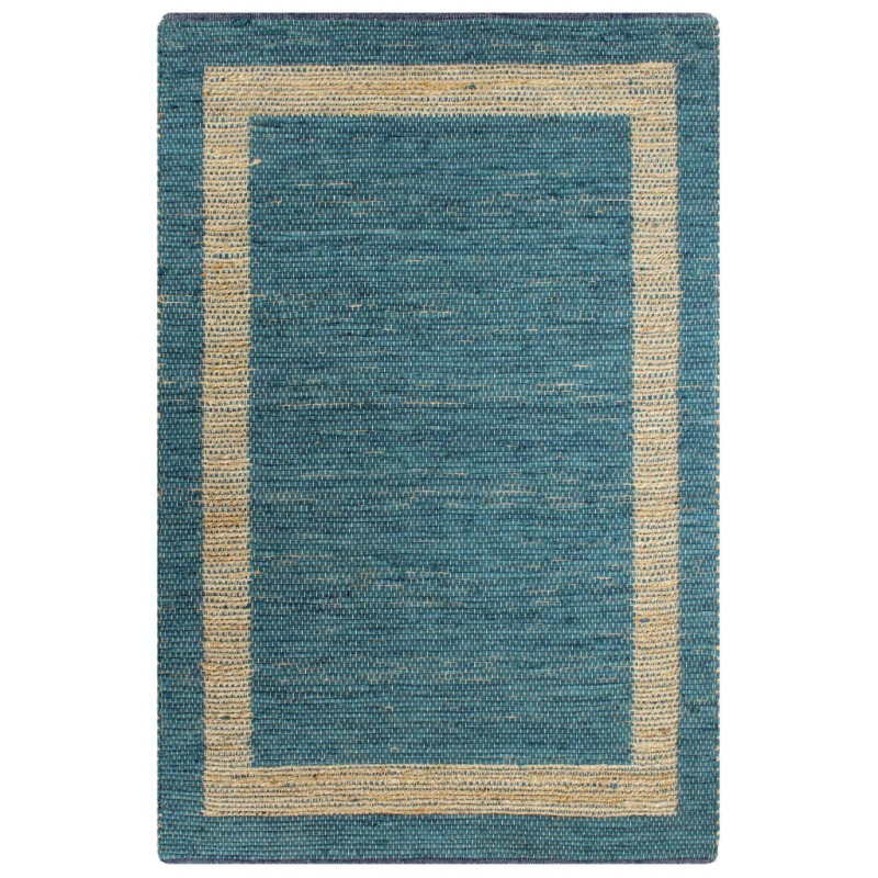 vidaXL Alfombra hecha a mano de yute azul 120x180 cm vidaXL Alfombra hecha a mano de yute azul 120x180 cm