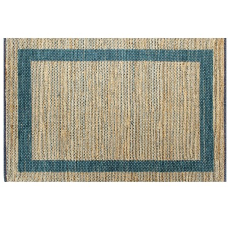 vidaXL Alfombra hecha a mano de yute azul 120x180 cm