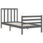 vidaXL Estructura de cama con cabecero madera maciza gris 100x200 cm vidaXL Estructura de cama con cabecero madera maciza gris 100x200 cm