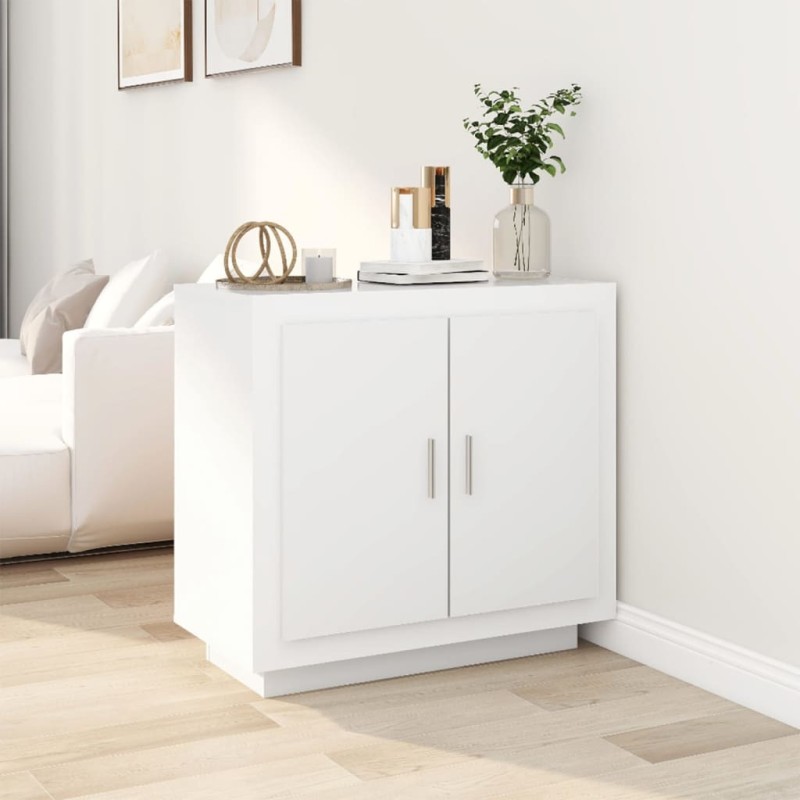 vidaXL Aparador de madera contrachapada blanco 80x40x75 cm vidaXL Aparador de madera contrachapada blanco 80x40x75 cm