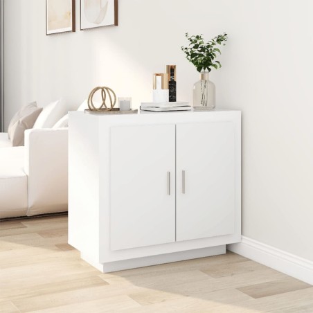 vidaXL Aparador de madera contrachapada blanco 80x40x75 cm