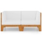 vidaXL Sofá 2 plazas y cojines blanco crema madera maciza de acacia vidaXL Sofá 2 plazas y cojines blanco crema madera maciza de acacia