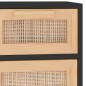 vidaXL Aparador negro madera pino maciza y ratán natural 60x30x75 cm vidaXL Aparador negro madera pino maciza y ratán natural 60x30x75 cm