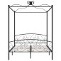 vidaXL Estructura de cama con dosel metal negro 180x200 cm vidaXL Estructura de cama con dosel metal negro 180x200 cm