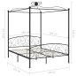 vidaXL Estructura de cama con dosel metal negro 180x200 cm vidaXL Estructura de cama con dosel metal negro 180x200 cm
