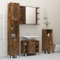 vidaXL Armario con espejo baño madera roble ahumado 80x20,5x64 cm vidaXL Armario con espejo baño madera roble ahumado 80x20,5x64 cm