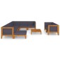 vidaXL Juego muebles de jardín y cojines 10 pzas madera maciza acacia vidaXL Juego muebles de jardín y cojines 10 pzas madera maciza acacia