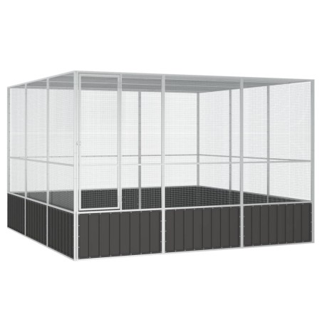 vidaXL Jaula pájaros acero galvanizado antracita 302,5x324,5x211,5 cm