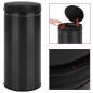 vidaXL Cubo de basura con sensor automático 80L acero al carbono negro vidaXL Cubo de basura con sensor automático 80L acero al carbono negro