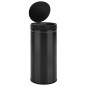 vidaXL Cubo de basura con sensor automático 80L acero al carbono negro vidaXL Cubo de basura con sensor automático 80L acero al carbono negro