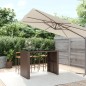 vidaXL Mesa alta bar superficie vidrio ratán PE marrón 145x80x110 cm vidaXL Mesa alta bar superficie vidrio ratán PE marrón 145x80x110 cm